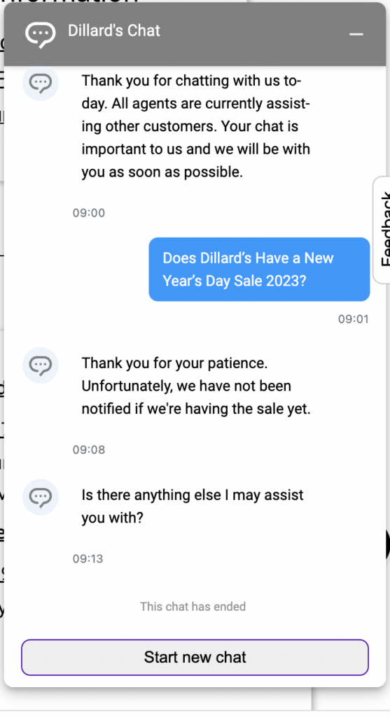 Dillard's New Year's Day Sale 2023