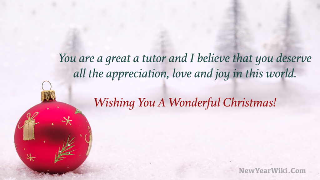 Merry Christmas Wishes for Teacher