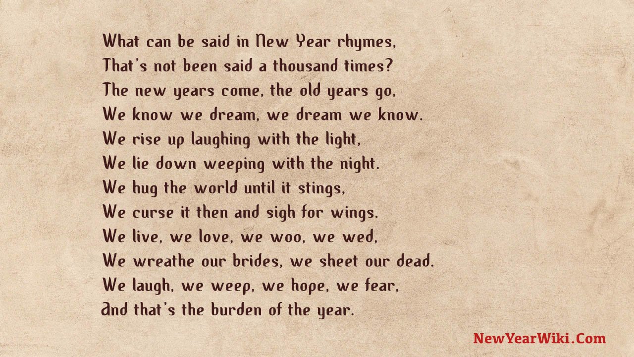 Famous Happy New Year Poems 2021 - New Year Wiki